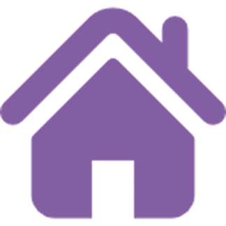 home-icon-silhouette m A purple house with green background